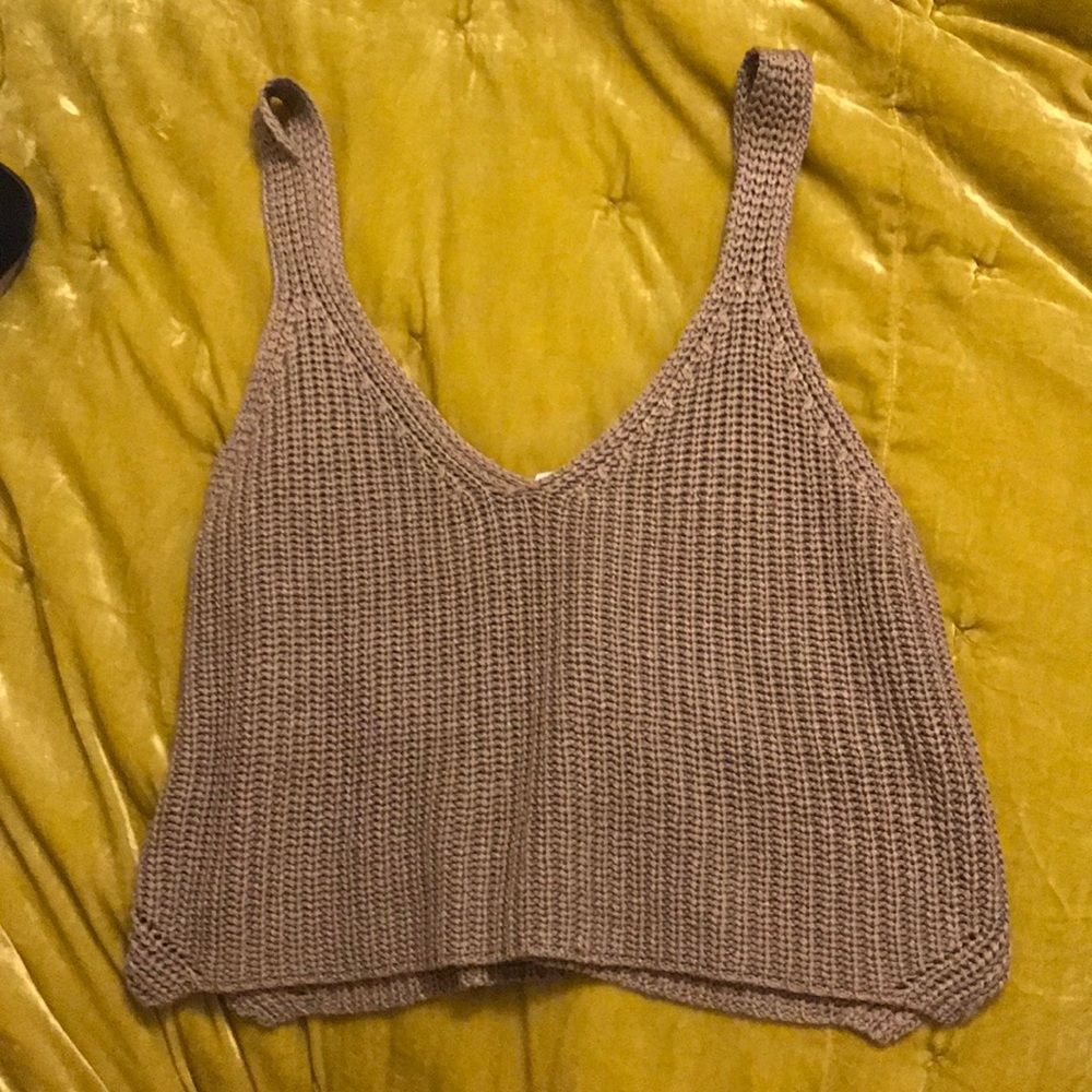 boutique brown crochet tank, worn once